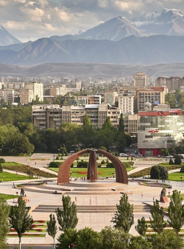 Capital of Kyrgyzstan – Bishkek. You can see the beginning of the Tien Shan mountains behind the city. @richardwatsonphoto#discoverkyrgyzstan